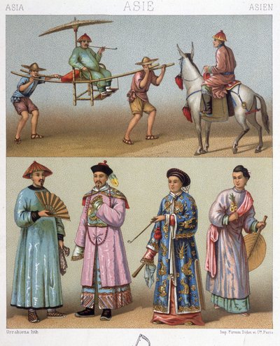 中国でのキャリアチェア、ライダー、コスチューム - ラシネの「Le costume historique」にて 作： Unknown artist