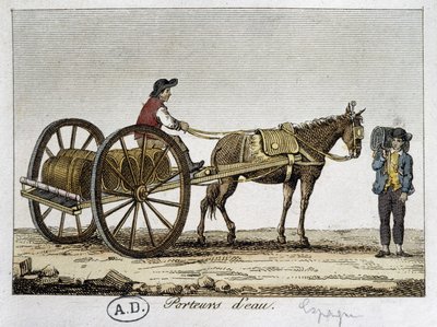 スペインのカートと水運車 - 19世紀 作： Unknown artist