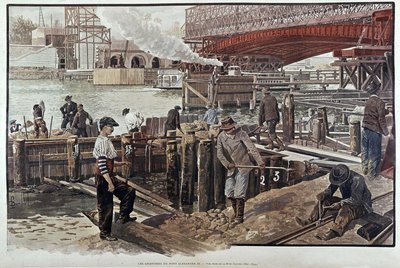 アレクサンダー3世橋の建設現場 - 「Le petit journal」 05/1899掲載 作： Unknown artist