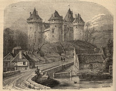 Chateau de Combourg - Ille-et-Vilaine Bretagne - "PATRIE" の刻印 - DESCRIPTION PECTUREQUIREQUE DE LA FRANCE EN 6 VOLUES BY LUCIEN HUARD - 19世紀末 作： Unknown artist