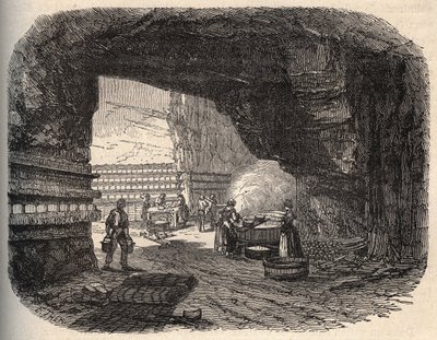 チーズ - ロックフォール・セラー - "PATRIE "の刻印 - ルシアン・ユアールのDESCRIPTION PECTUREQUIREQUE DE LA FRANCE IN 6 VOLUES - 19世紀末 作： Unknown artist
