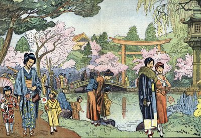 春の桜、日本（日本の春の桜、1933年4月） 「Le pelerin」の挿絵 1933年 個人蔵 作： Unknown Artist