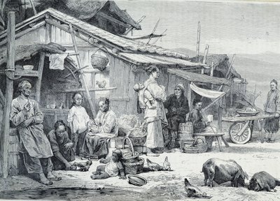 カリフォルニアの中国漁村 作： Unknown artist