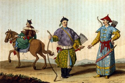 異なる時代の中国の軍事的マンダリン-J.フェラリオ編「Le costume ancien et moderne」にて。ミラノ 作： Unknown artist