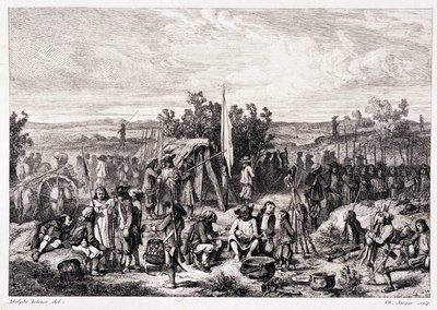 Chouans au bivouac - W. Coquebert編集のPitre-Chevalier著「La bretagne ancienne et moderne」に掲載。 作： Unknown artist