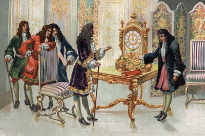 クリスティアン・ホイヘンス（1629-1695）、オランダの数学者・天文学者、ルイ14世に時計を献上。 作： Unknown artist