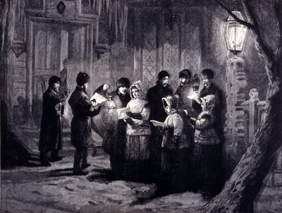 カナダのクリスマスの夜：朗読と祈りの言葉19世紀の彫像 作： Unknown artist