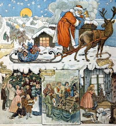 各国のクリスマスの風習。ロシア、ドイツ、イタリア、南アメリカ1892 作： Unknown artist
