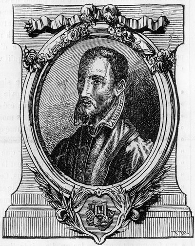 クリストフ・プランタン1514-1589.フランス出身のアントワープのプリンター。19世紀のエングレーヴィング。 作： Unknown artist