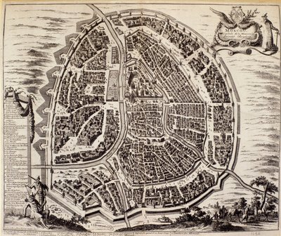 17世紀のモスクワの都市地図。 作： Unknown artist