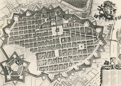 城塞のあるトリノの都市地図 作： Unknown artist