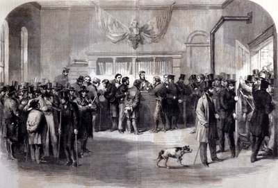 Civil War (1861 - 1865), アメリカ南北戦争。免罪符事務所前の反徴兵肋骨。ニューヨークの 作： Unknown artist