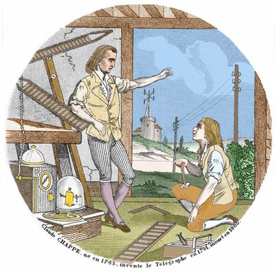 1791年に電信機を発明したフランスの技術者、クロード・シャップ（1765-1807）。 作： Unknown artist