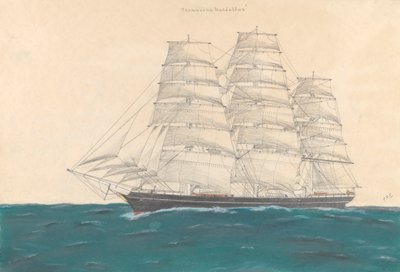 クリッパー船「Thomasina MacLellan」（1873年） 作： Unknown Artist