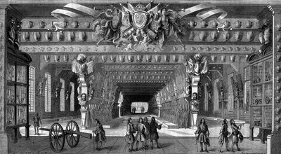 ルイ14世時代（1643年～1715年）のバスティーユにあったアンティークの武器のコレクション。 作： Unknown artist