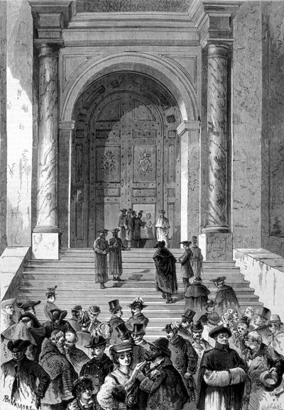教皇レオン13世が選出されたコンクラーベ。1878年に選出されました。 作： Unknown artist