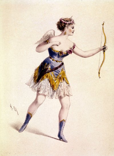コーラ・パール（1842-1886）：英国の宮廷女官、オペラ「地獄へのオルフェ」のキューピッド役 作： Unknown artist
