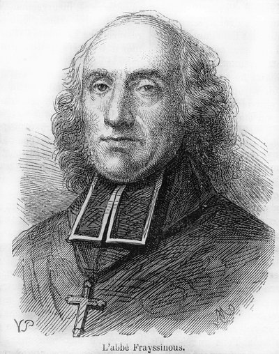 ドニ・ドゥ・フレイシヌース伯爵（1765-1841）は、フランスの司祭で、エルモポリスの司教、教会問題および公共教育の大臣を務めた。1844年のエングレーヴィング。 作： Unknown artist