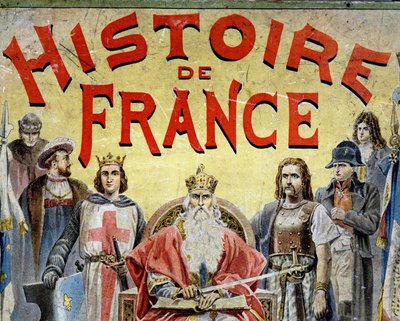 歴史上の人物が描かれた書籍「Histoire de France」の表紙。 作： Unknown artist