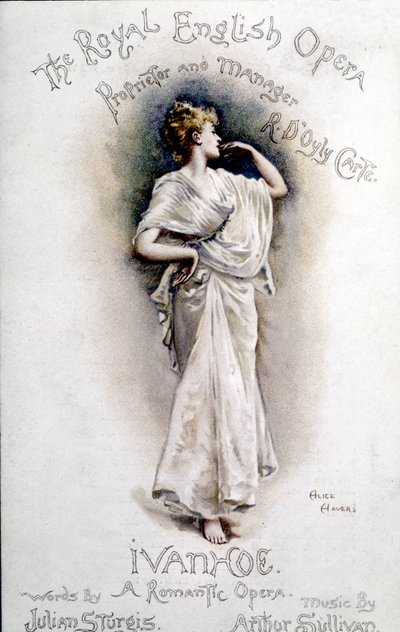 イギリスの作曲家アーサー・サリバン（1842-1900）によるオペラ「アイヴァンホー」（ウォルター・スコット作）のプログラム表紙 1月31日 作： Unknown artist