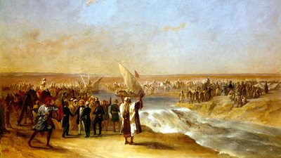1869年8月15日にアリパスカ閣下によりスエズ平原の盆地の最後の部分を切り取る 作： Unknown