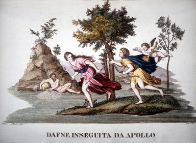 アポロンに追われるダフネ - in Dizionario mitologico 作： Unknown artist