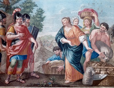 David et Abigail (Abigael, Abigal) 19世紀のリトグラフ ミラノ、個人蔵 作： Unknown artist