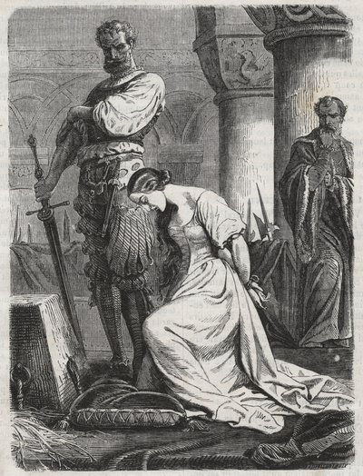 Death of Katherine Howard, Wife of Henry VIII engraving 1864- Catherine Hovard or Catherine Howard (Katherine or Katheryn) 作： Unknown artist