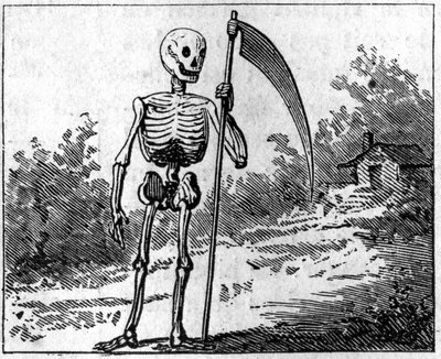 偽物で表現された死。1860年の刻印。 作： Unknown artist