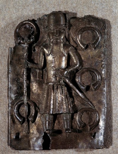 装飾美術：ポルトガルの戦士が彫った真鍮製の皿。16世紀 ウィーンの缶詰 作： Unknown artist