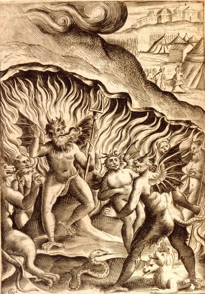 17世紀の作品を参考にした地獄の描写。 作： Unknown artist