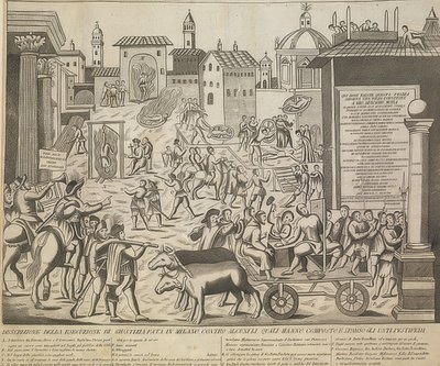 1630年のミラノの大災害。1835年頃 作： Unknown