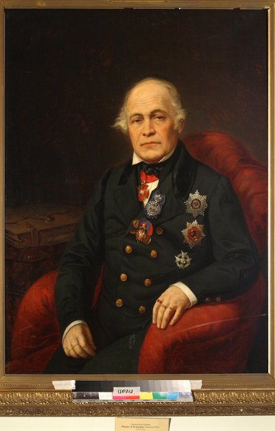 Dimitri Nikolaievitch Bloudov (Bludow ou Bloudoff) - Dmitry Nikolayevich Bludov (1785-1864) 伯爵の肖像 - 無名 - 19世紀半ば - 油彩・キャンバス - ロシア文学研究所 IRLI（プーシキンハウス）、サンクトペテルブルク 作： Unknown artist