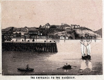 イギリス、ドーバー。ドーバーの港（ハーバー）の入り口。『世界図鑑168景』より 未発表（19世紀後半 作： Unknown artist