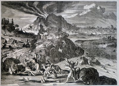 1650年の東京の地震 - 彫刻 作： Unknown artist