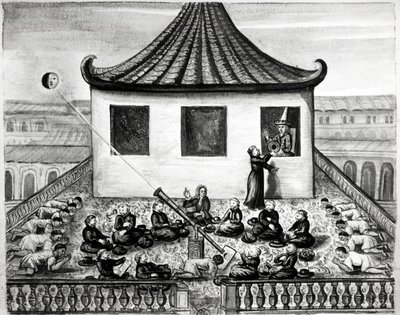 日蝕 - 「シャム王国の航海、1688年の歴史」の中で。 作： Unknown artist