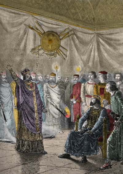 カンタベリー大司教エドモンド・リッチがヘンリー3世を破門すると脅す - Saint Edmond of Cantorbery (1170-1242), dit Saint Edme (Edmund Rich) menace d