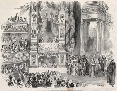 マドモアゼル・レイチェルとして知られるエリザベート・レイチェル・フェリックス（1821-1858）、フランスの悲劇家、1852年にシアター・フランセでナポレオン3世の前で - 第二帝政の公布前夜、レイチェルは1852年10月22日にシアター・フランセで宣言しました。 作： Unknown artist