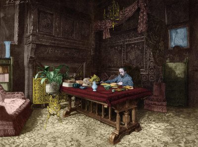 エミール・ゾラ（1840-1902）、メダンのオフィスにて。 作： Unknown artist
