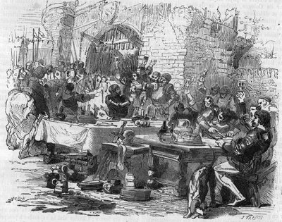 1475年にアミアンで行われたオープンテーブルで扱われたイギリスの甲冑。 作： Unknown artist