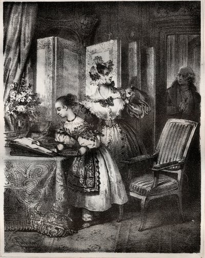 コタン夫人（ソフィー・コタン・ロスタン）（1770-1807）の小説「マルヴィナ」のための19世紀のエングレーヴィング - 個人蔵 作： Unknown artist