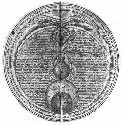 Amphitheatrum sapientiae aeternae "のエングレーヴィング。(永遠の知恵の円形劇場）（Hamburg: n.n. 作： Unknown artist