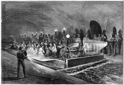 1872年のパリの下水道を巡る旅。 作： Unknown artist
