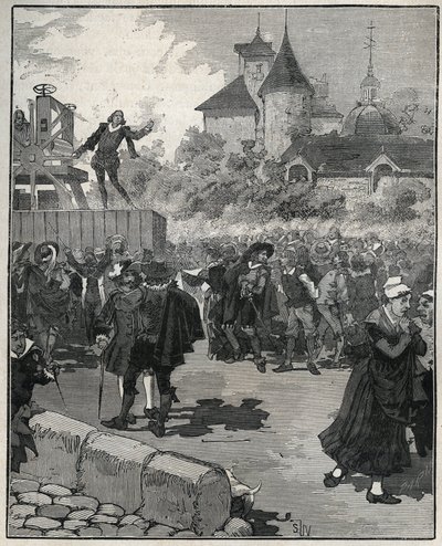 1616年、Nicolas Briot（Engraveur du Royaume de France）（1579-1646）による機械式鋳造の経験。Adolphe BITARDの "Les arts et metiers illustres "に掲載された1885年の図版。 作： Unknown artist