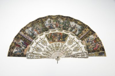 扇子 1860年頃 印刷・塗工紙、螺鈿、金・銀・銅の金属、鏡 メーカー不明 作： Unknown artist