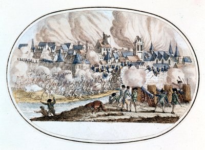 連邦主義者の反乱。1794年、イギリス軍からトゥーロンを占領し、若き日のボナパルトが頭角を現した。 作： Unknown artist