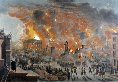 12月16日、17日のニューヨークの火事と消防署 作： Unknown artist