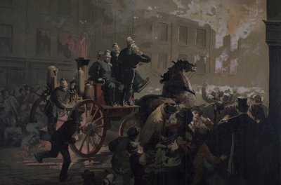 消防車 19世紀後半 （カラーリトグラフ 作： Unknown artist