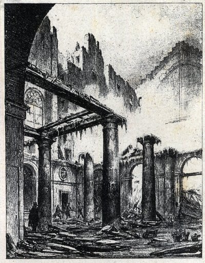 1838年、パリのイタリア劇場の火災 作： Unknown artist