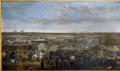 第一帝国。皇帝ナポレオン1世（1769-1821）（白馬に乗って）ライプツィヒの戦い（諸国民の戦い）にて10月16日～19日 作： Unknown artist